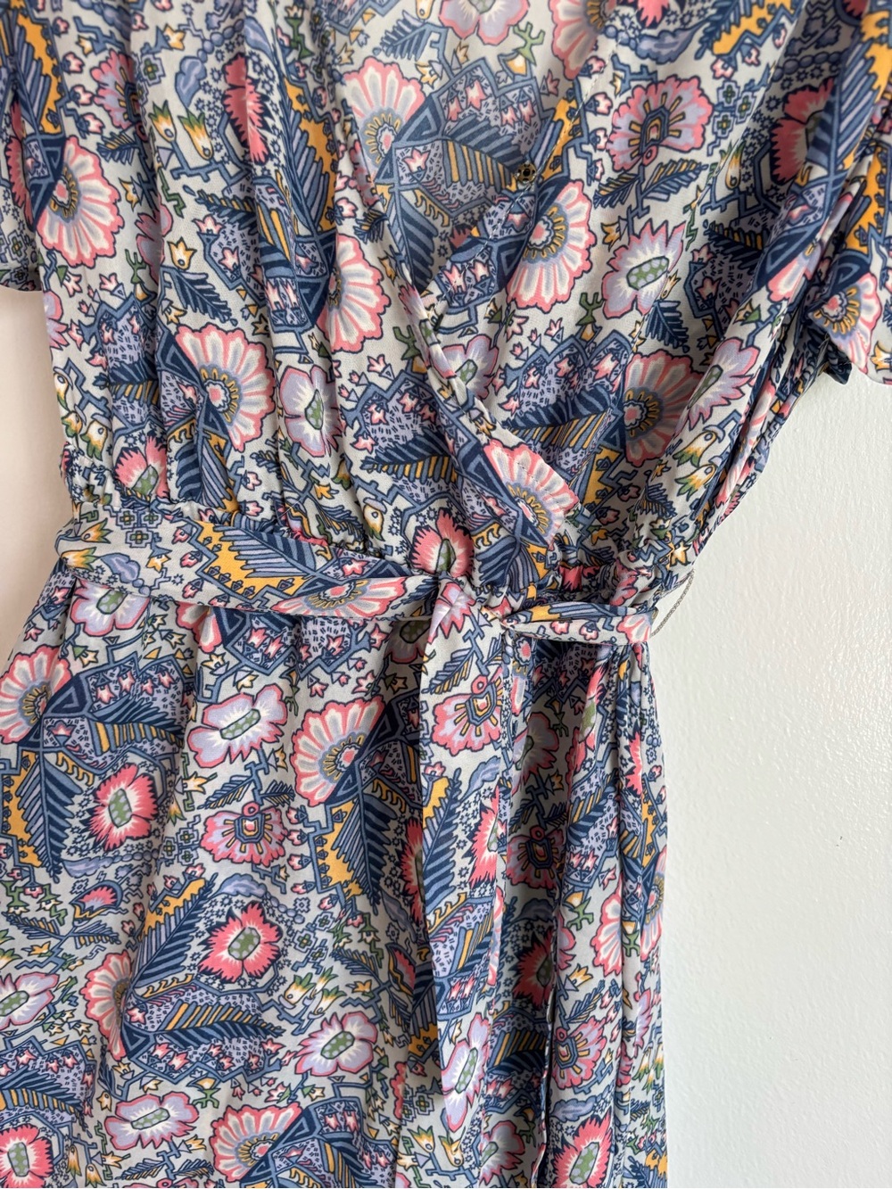 Ella Moss Blue Paisley Maxi Dress with Ruffle Sleeves size Small - Picture 4 of 9